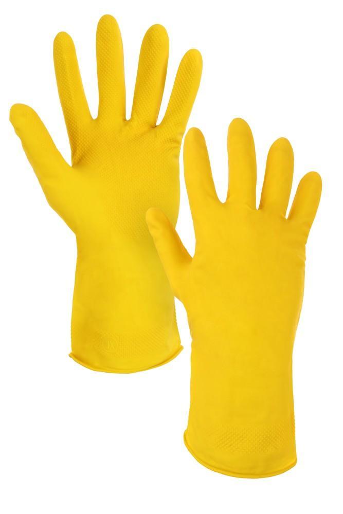 CXS rukavice NINA, gumové (latex), pro domácnost, žluté vel. 10