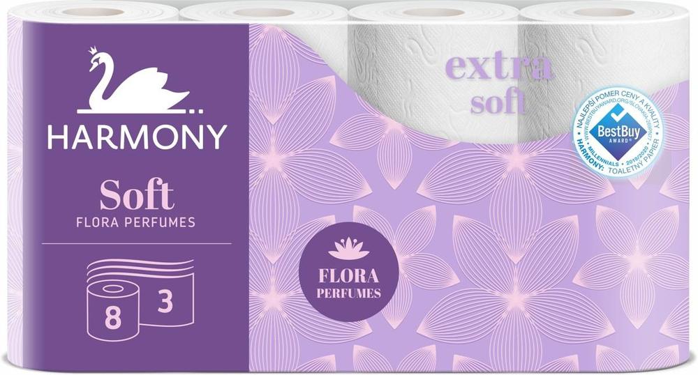 Harmony papír toaletní Soft Flora Aroma 3-vrstvý bílý aroma / 8 ks