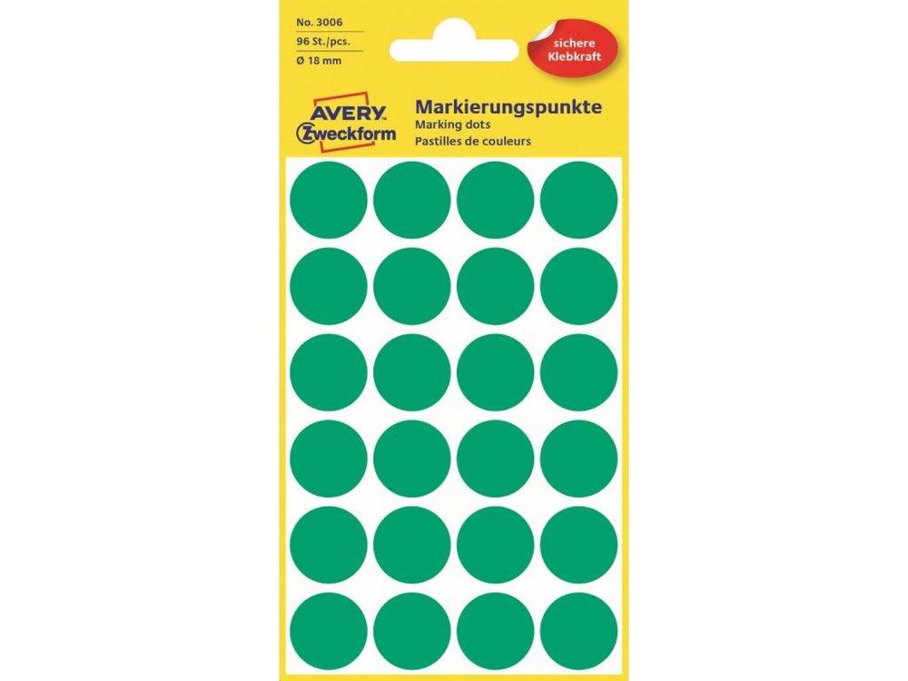 Zweckform etikety průměr 18mm/96ks, zelené